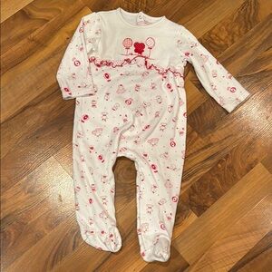 Mayoral infant one piece, valentine print 12 months, valentines, heart, red‎